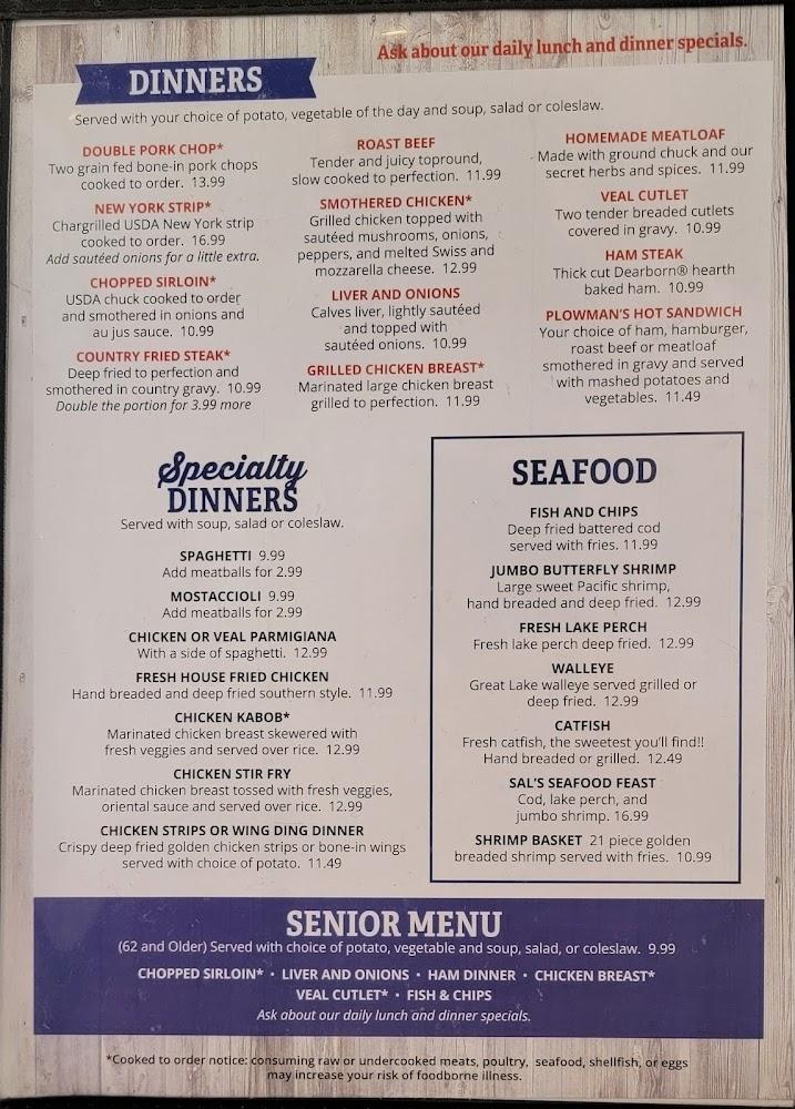 Sal's Place Family Restaurant - Monroe, MI Menu image 3
