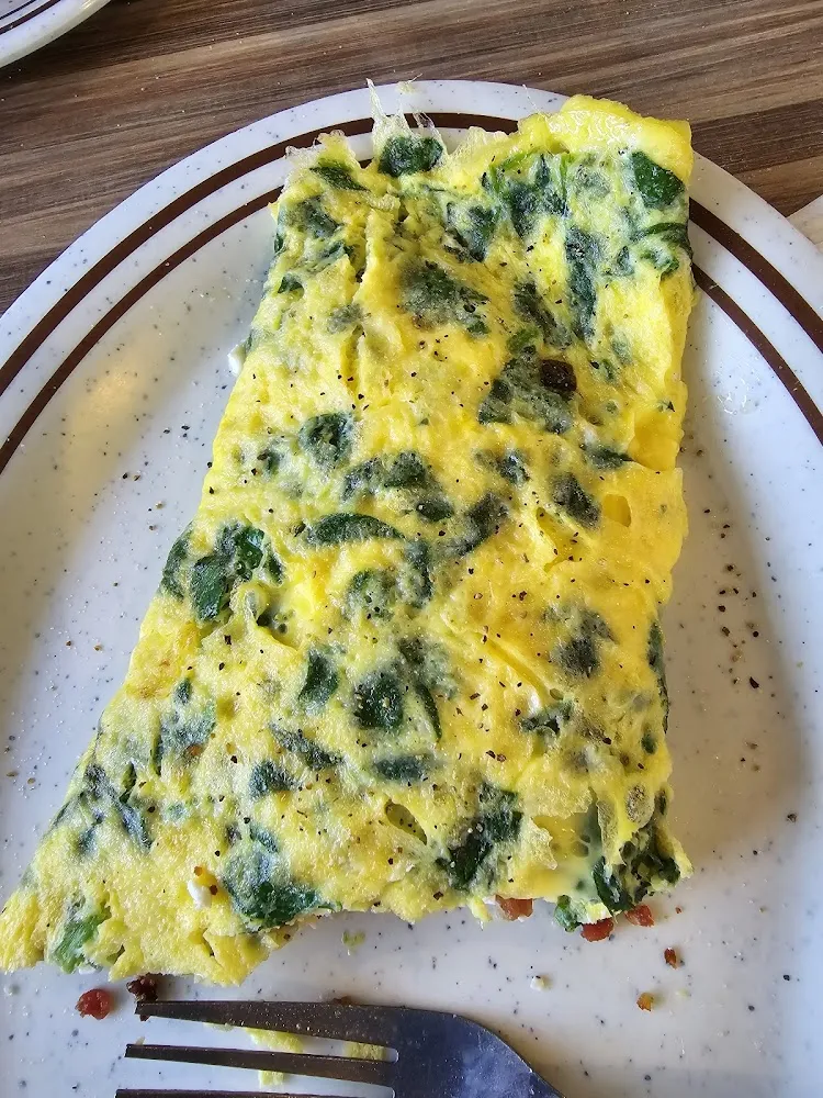 Spinach & Feta Omelete Home Fries and Choice of Toast